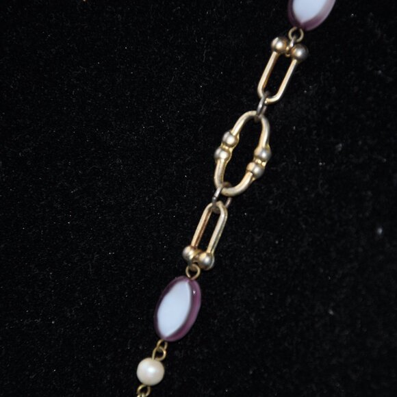 RARE Vintage DE WAN ITALY Necklace Gold Tone Signed Single Stand 37" - Picture 10 of 15